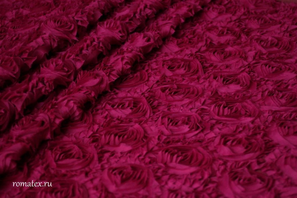 Ткань сетка роза крупная цвет фуксия